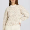 Maglione oversize in maglia jacquard color ghiaccio Maglione oversize in maglia jacquard color ghiaccio