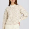 Maglione oversize in maglia jacquard color ghiaccio Maglione oversize in maglia jacquard color ghiaccio