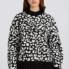 Maglione oversize in maglia jacquard nero
