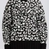 Maglione oversize in maglia jacquard nero