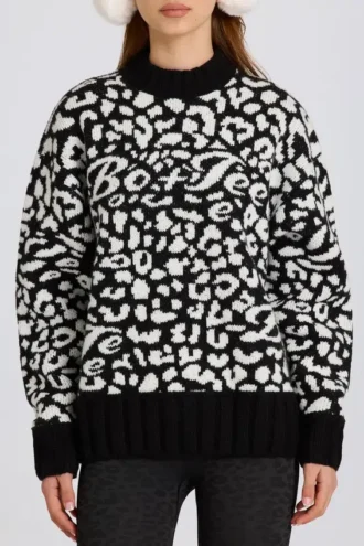 Maglione oversize in maglia jacquard nero