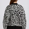 Maglione oversize in maglia jacquard nero