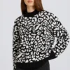 Maglione oversize in maglia jacquard nero