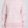 Maglione oversize in maglia jacquard rosa