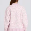 Maglione oversize in maglia jacquard rosa