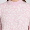 Maglione oversize in maglia jacquard rosa