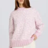 Maglione oversize in maglia jacquard rosa