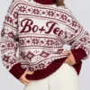 Maglione oversize in maglia jacquard rosso cremisi Maglione oversize in maglia jacquard rosso cremisi