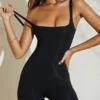 Mini body Mika in modal con scollo quadrato, nero Mini body Mika in modal con scollo quadrato, nero