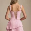 Mini gonna a pieghe a strati a vita bassa Nada in rosa tenue Mini gonna a pieghe a strati a vita bassa Nada in rosa tenue