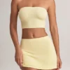 Mini gonna a trapezio a vita media Zuri in Modal, colore Lemon Sherbet Mini gonna a trapezio a vita media Zuri in Modal, colore Lemon Sherbet