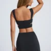 Mini gonna a trapezio con arricciature Gloria in nero Mini gonna a trapezio con arricciature Gloria in nero