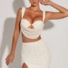 Mini gonna a vita alta con spacco sulla coscia Belle Ile in bianco Mini gonna a vita alta con spacco sulla coscia Belle Ile in bianco