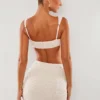 Mini gonna a vita alta con spacco sulla coscia Belle Ile in bianco Mini gonna a vita alta con spacco sulla coscia Belle Ile in bianco