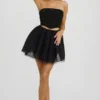 Mini gonna a vita alta in tulle Cosima, nera Mini gonna a vita alta in tulle Cosima, nera