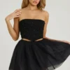 Mini gonna a vita alta in tulle Cosima, nera Mini gonna a vita alta in tulle Cosima, nera