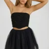 Mini gonna a vita alta in tulle Cosima, nera Mini gonna a vita alta in tulle Cosima, nera