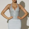 Mini gonna a vita media con arricciature Drea in argento Mini gonna a vita media con arricciature Drea in argento