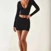 Mini gonna a vita media con drappeggio frontale in TENCEL™ Modal, colore nero Mini gonna a vita media con drappeggio frontale in TENCEL™ Modal, colore nero