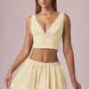Mini gonna con coulisse e arricciature Maira a righe giallo limone Mini gonna con coulisse e arricciature Maira a righe giallo limone