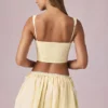 Mini gonna con coulisse e arricciature Maira a righe giallo limone Mini gonna con coulisse e arricciature Maira a righe giallo limone