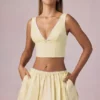 Mini gonna con coulisse e arricciature Maira a righe giallo limone Mini gonna con coulisse e arricciature Maira a righe giallo limone