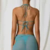 Mini gonna con coulisse e cut-out Lagoon in turchese Mini gonna con coulisse e cut-out Lagoon in turchese