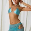 Mini gonna con coulisse e cut-out Lagoon in turchese Mini gonna con coulisse e cut-out Lagoon in turchese