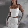 Mini gonna con lacci Asra in bianco Mini gonna con lacci Asra in bianco