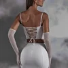 Mini gonna con lacci Asra in bianco Mini gonna con lacci Asra in bianco