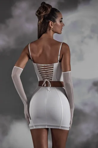 Mini gonna con lacci Asra in bianco