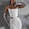Mini gonna con lacci Asra in bianco Mini gonna con lacci Asra in bianco