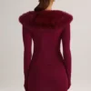 Mini gonna in maglia a vita media Tova in color vino Mini gonna in maglia a vita media Tova in color vino