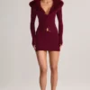 Mini gonna in maglia a vita media Tova in color vino Mini gonna in maglia a vita media Tova in color vino