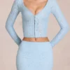 Mini gonna in pizzo Elowise in blu polvere Mini gonna in pizzo Elowise in blu polvere