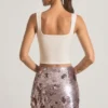 Mini gonna Lunara con paillettes in argento Mini gonna Lunara con paillettes in argento