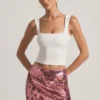Mini gonna Lunara con paillettes in rosa Mini gonna Lunara con paillettes in rosa