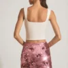 Mini gonna Lunara con paillettes in rosa Mini gonna Lunara con paillettes in rosa