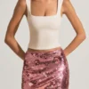Mini gonna Lunara con paillettes in rosa Mini gonna Lunara con paillettes in rosa