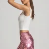 Mini gonna Lunara con paillettes in rosa Mini gonna Lunara con paillettes in rosa