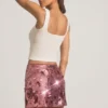 Mini gonna Lunara con paillettes in rosa Mini gonna Lunara con paillettes in rosa