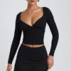 Mini gonna-pantaloncino A-line Solene in modal nero Mini gonna-pantaloncino A-line Solene in modal nero