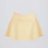 Mini gonna-pantaloncino incrociata in jersey spazzolato melange limone Mini gonna-pantaloncino incrociata in jersey spazzolato melange limone