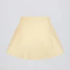 Mini gonna-pantaloncino incrociata in jersey spazzolato melange limone Mini gonna-pantaloncino incrociata in jersey spazzolato melange limone