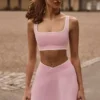 Mini gonna-pantaloncino incrociata Soft Active in rosa cipria Mini gonna-pantaloncino incrociata Soft Active in rosa cipria