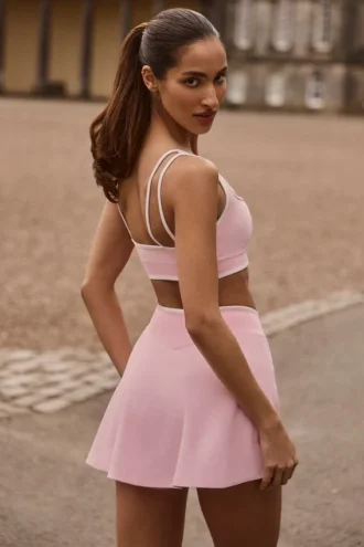 Mini gonna-pantaloncino incrociata Soft Active in rosa cipria