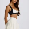 Mini gonna-pantaloncino plissettata Soft Active Crossover color avorio