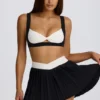 Mini gonna-pantaloncino plissettato Soft Active Crossover in nero