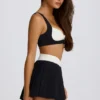 Mini gonna-pantaloncino plissettato Soft Active Crossover in nero