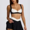 Mini gonna-pantaloncino plissettato Soft Active Crossover in nero